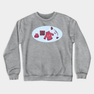 Winter weather snow lover gear cartoon illustration Crewneck Sweatshirt